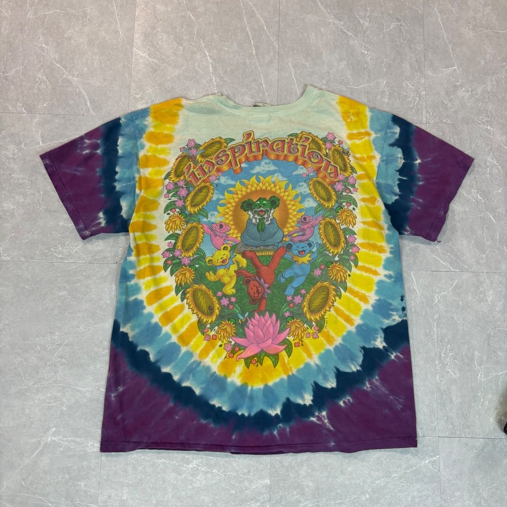 Liquid Blue Grateful Dead Tie Dye Shirt Mens Large 2006 Sunflower Dancing Bears - Picture 5 of 7